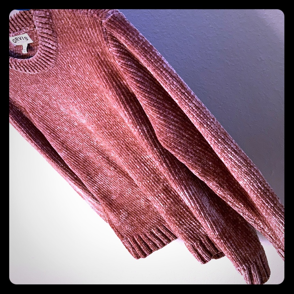 Orvis Jewel Tone Rose Dusty Pink/Silver Color Shift Chenille Soft Relaxed Fit Lg - Picture 6 of 10